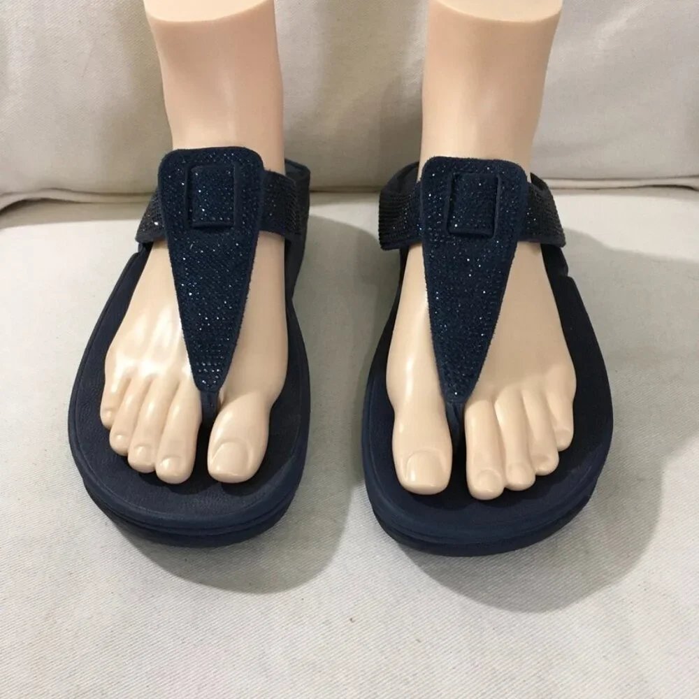 Fitflop LuLu Blue Glitz Sandal